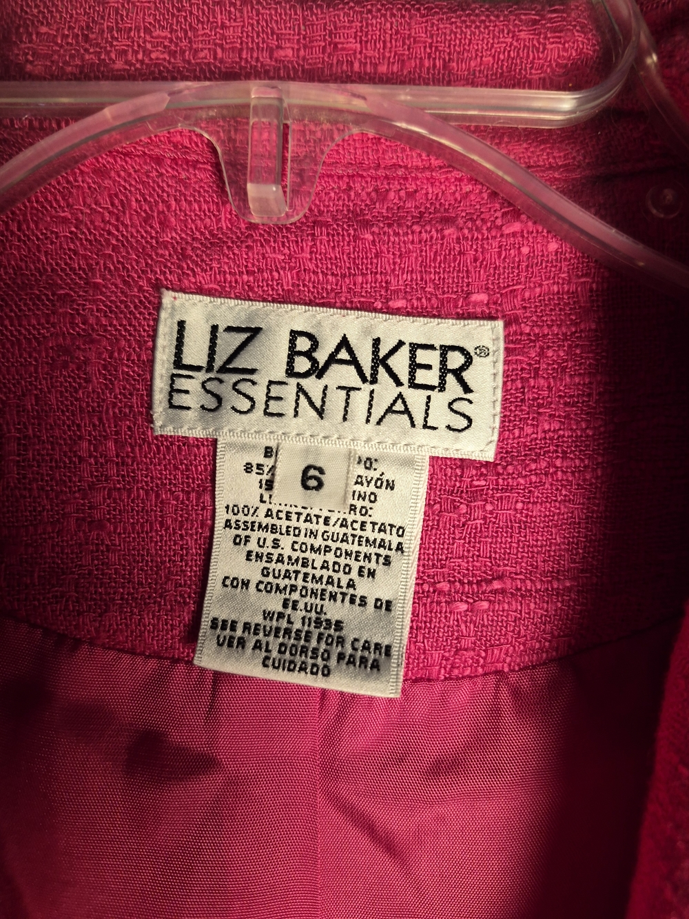 Liz Baker Essentials Women's Hot Pink Blazer - Picture 3 of 5